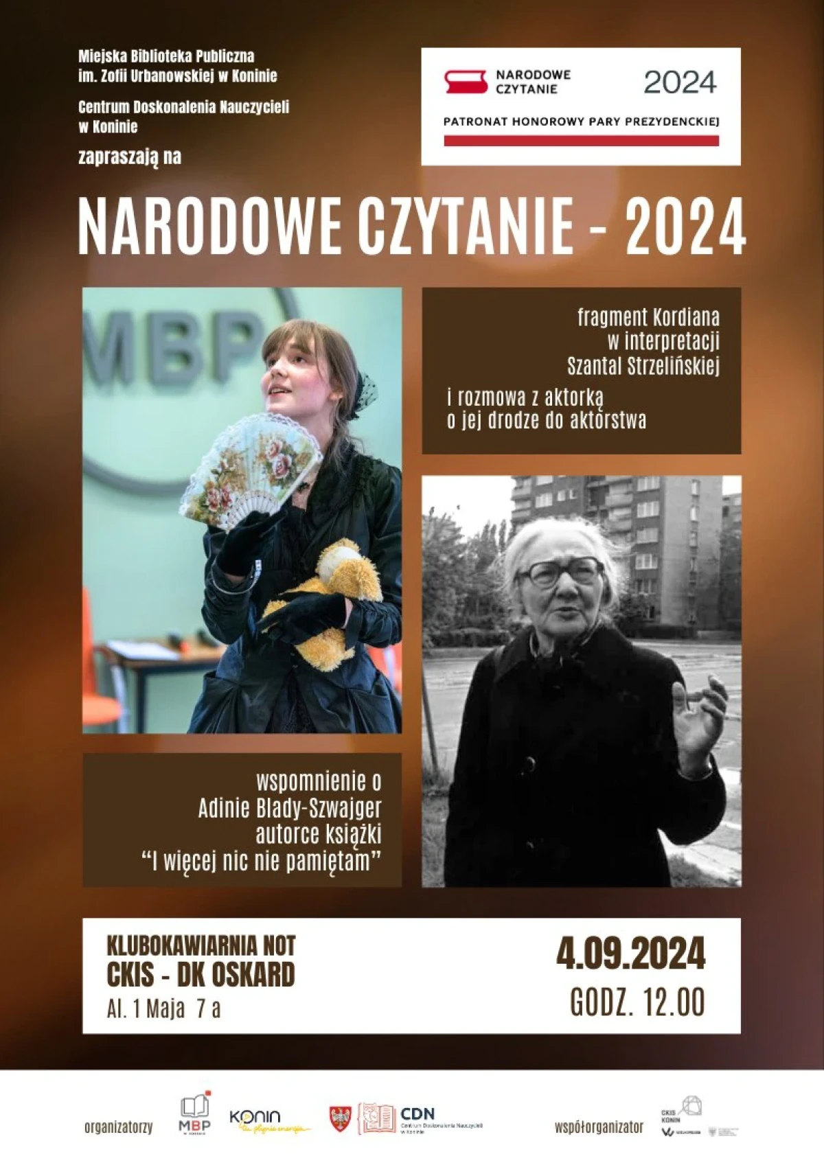 Plakat zapraszający na Narodowe Czytanie.