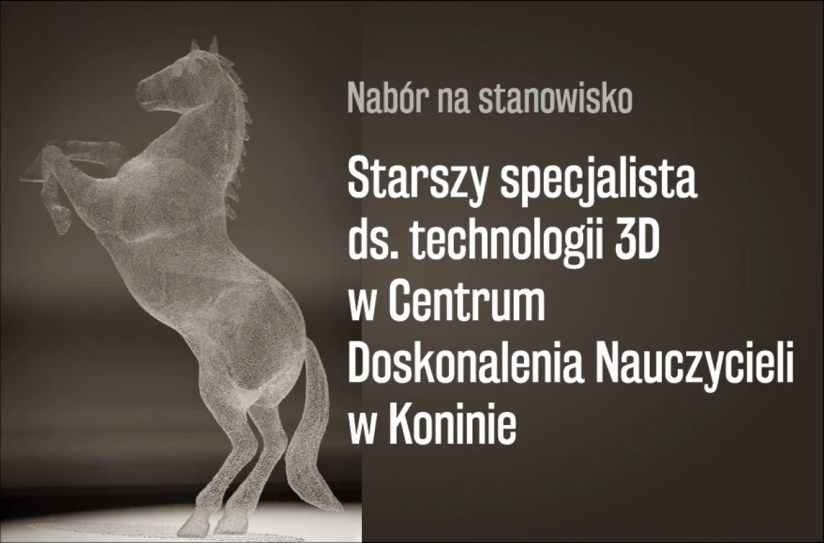 Tytuł naboru obok hologramu 3D.